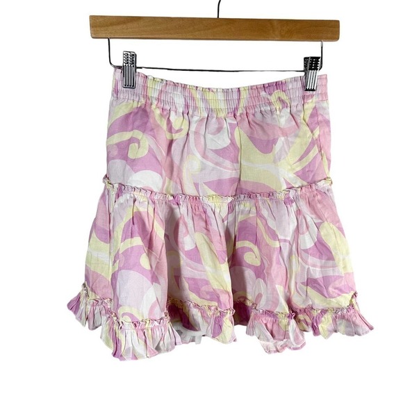 Hill House The Paz Mini Linen Skirt Candy Kaleidoscope Size Medium - Picture 4 of 9